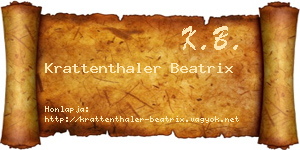 Krattenthaler Beatrix névjegykártya