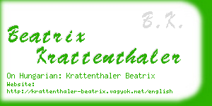 beatrix krattenthaler business card